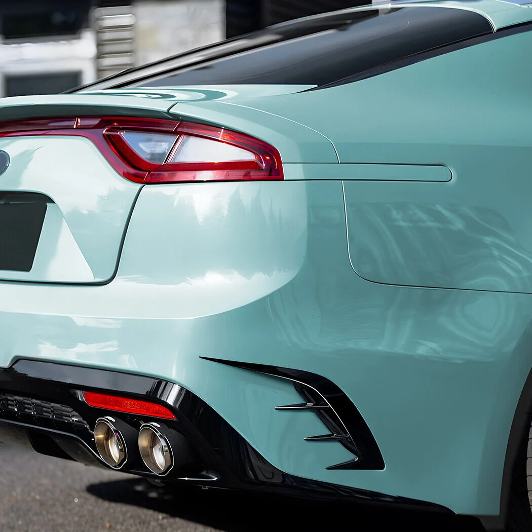 For KIA Stinger 2017-2023 Gloss Black Rear Bumper Side Vent Canard Cover Kit - Image 4