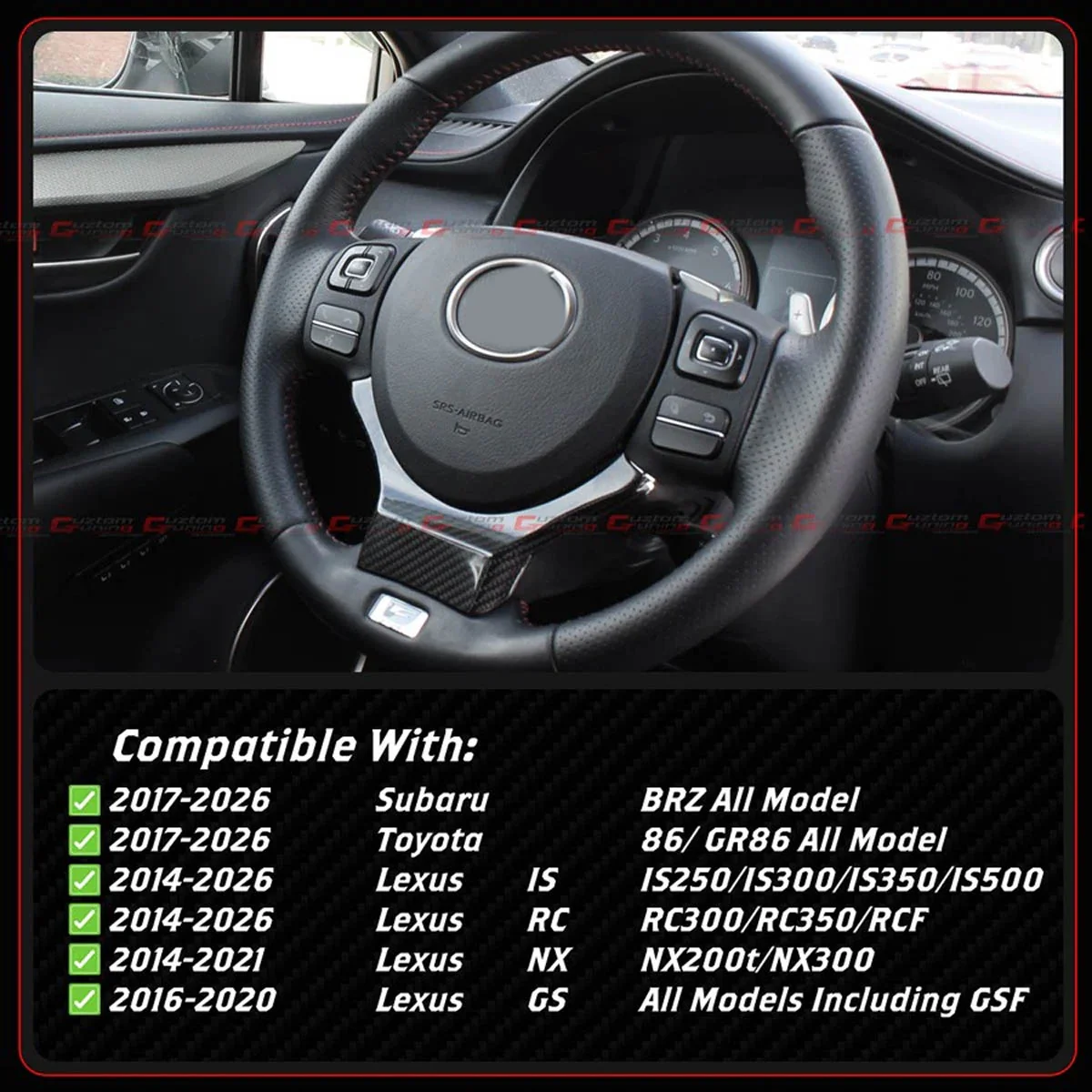 For 2014-2026 Lexus IS350 IS300 RC350 RC F Carbon Fiber Magnetic Paddle Shifter - Image 3