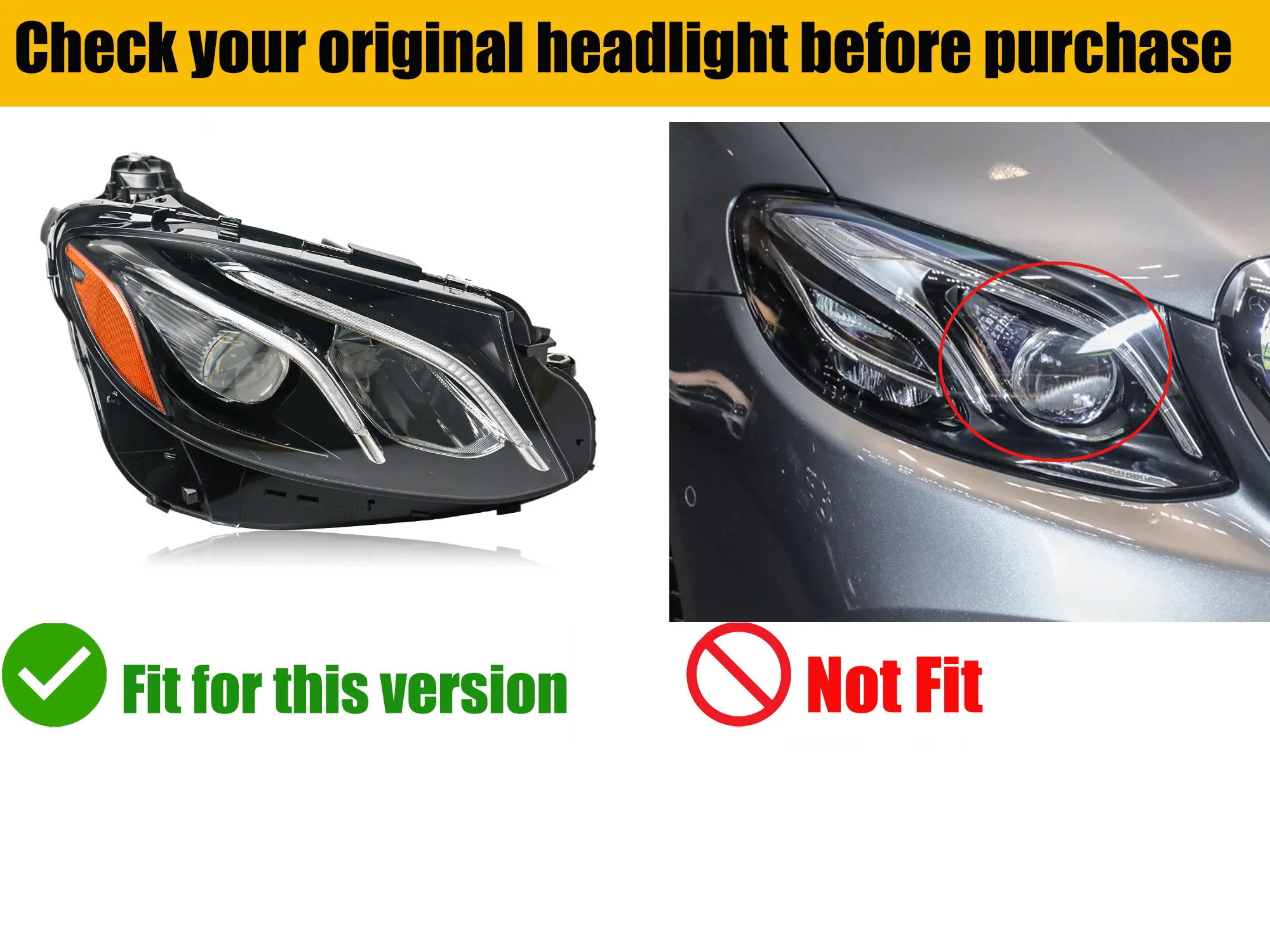 For Mercedes Benz 2017-2020 E-Class E300 E63 W213 LED Headlight Left Driver Side - Image 3