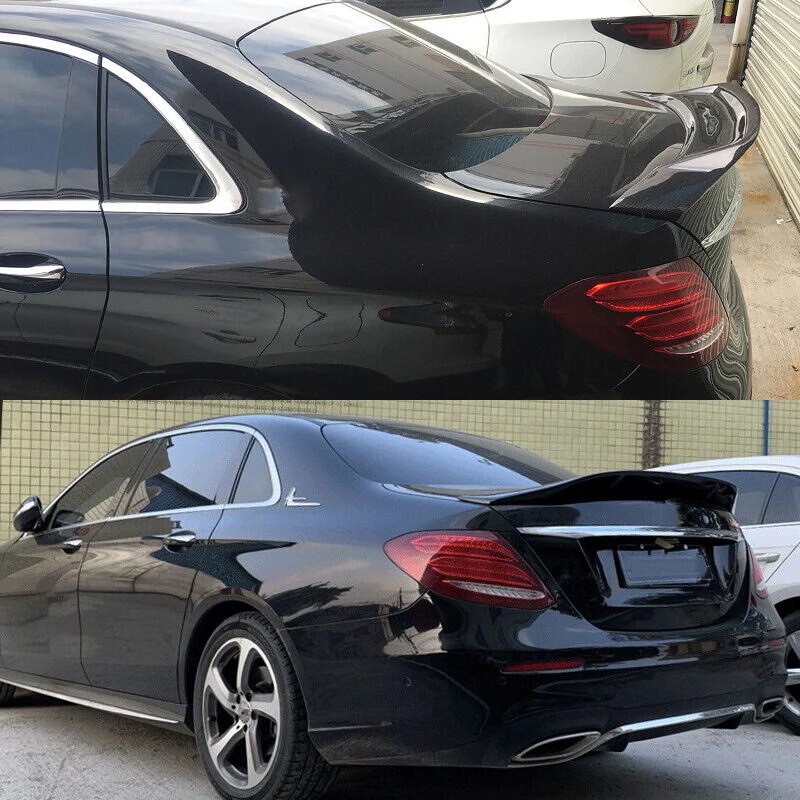 For 2017-2023 Mercedes E-Class W213 Sedan E63 Carbon Fiber Look Trunk Spoiler Wing - Image 3