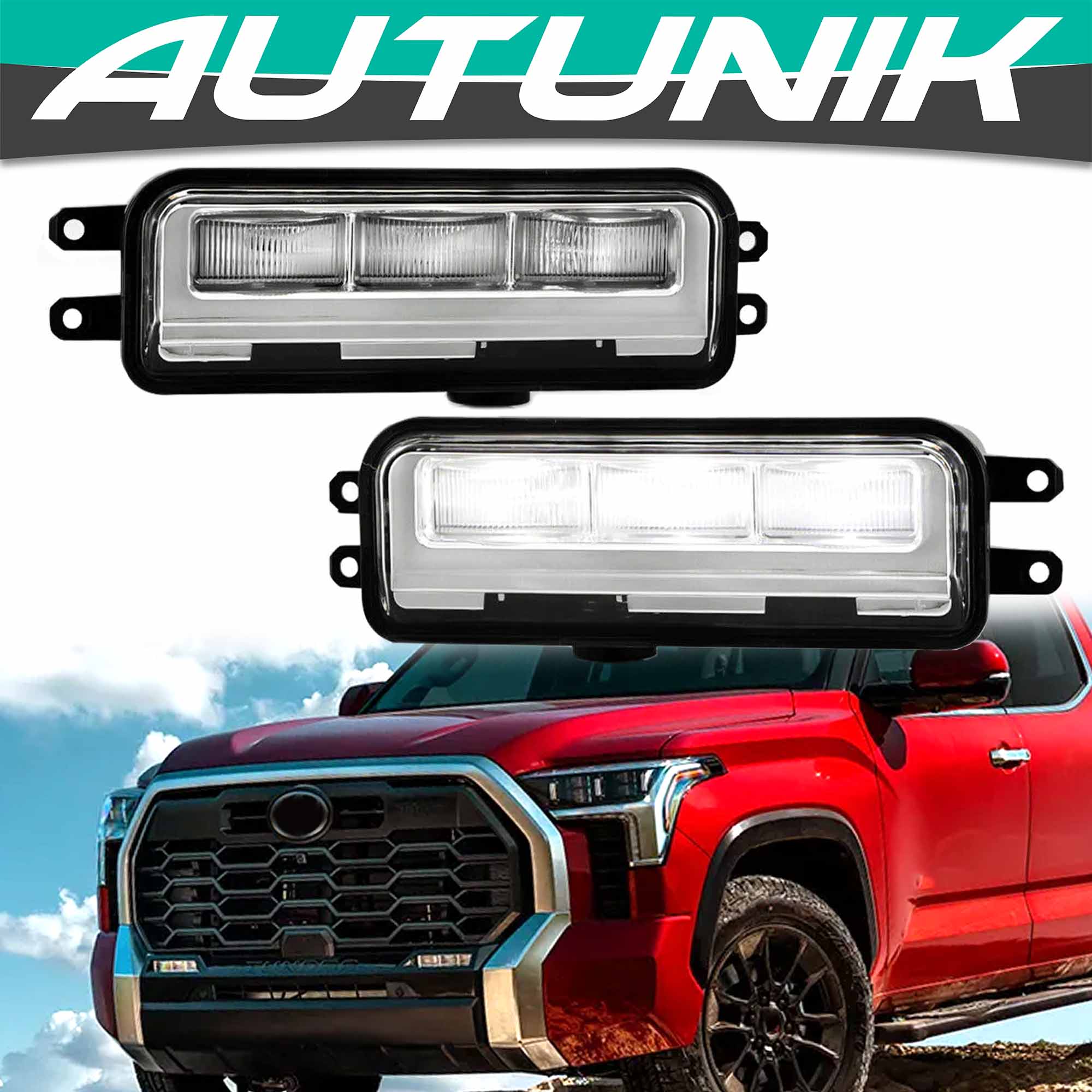 For 2022-2024 Toyota Tundra Bumper LED Fog Lights Driving Lamps Pair Left+Right