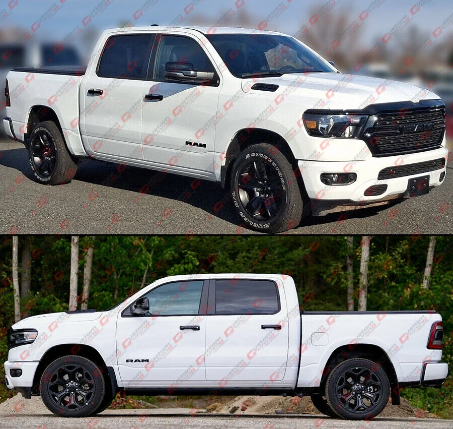 For With Smart Key Hole 2019-2025 RAM 1500 Gloss Black Door Handle Cover Trim Overlay - Image 9