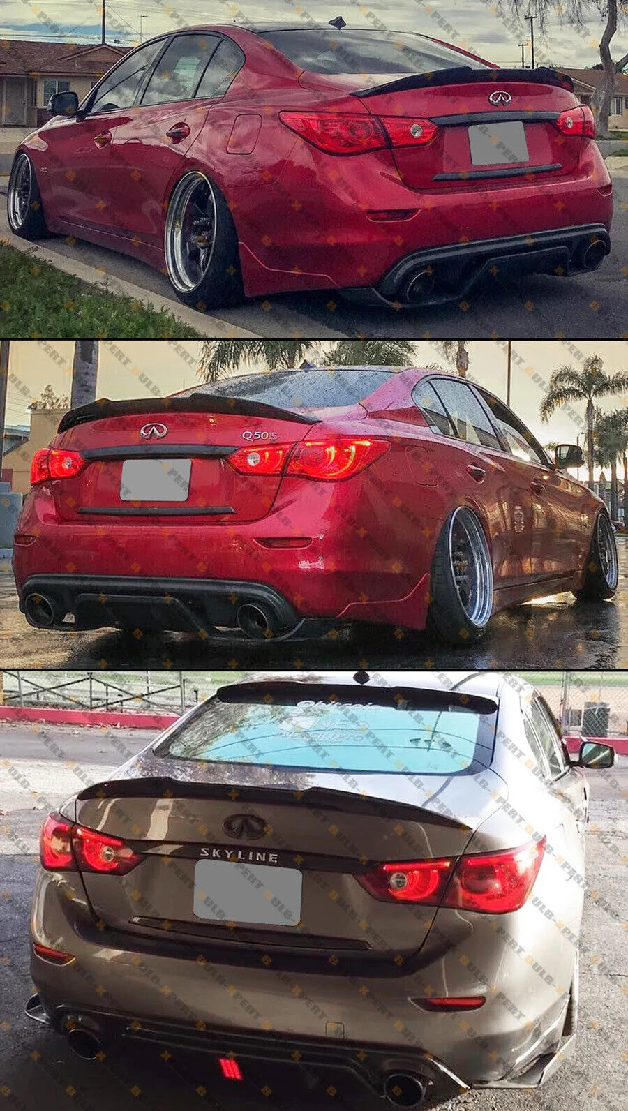 Forged Carbon Fiber Highkick Duckbill Rear Trunk Spoiler Wing for Infiniti Q50 2014-2024 - Image 4