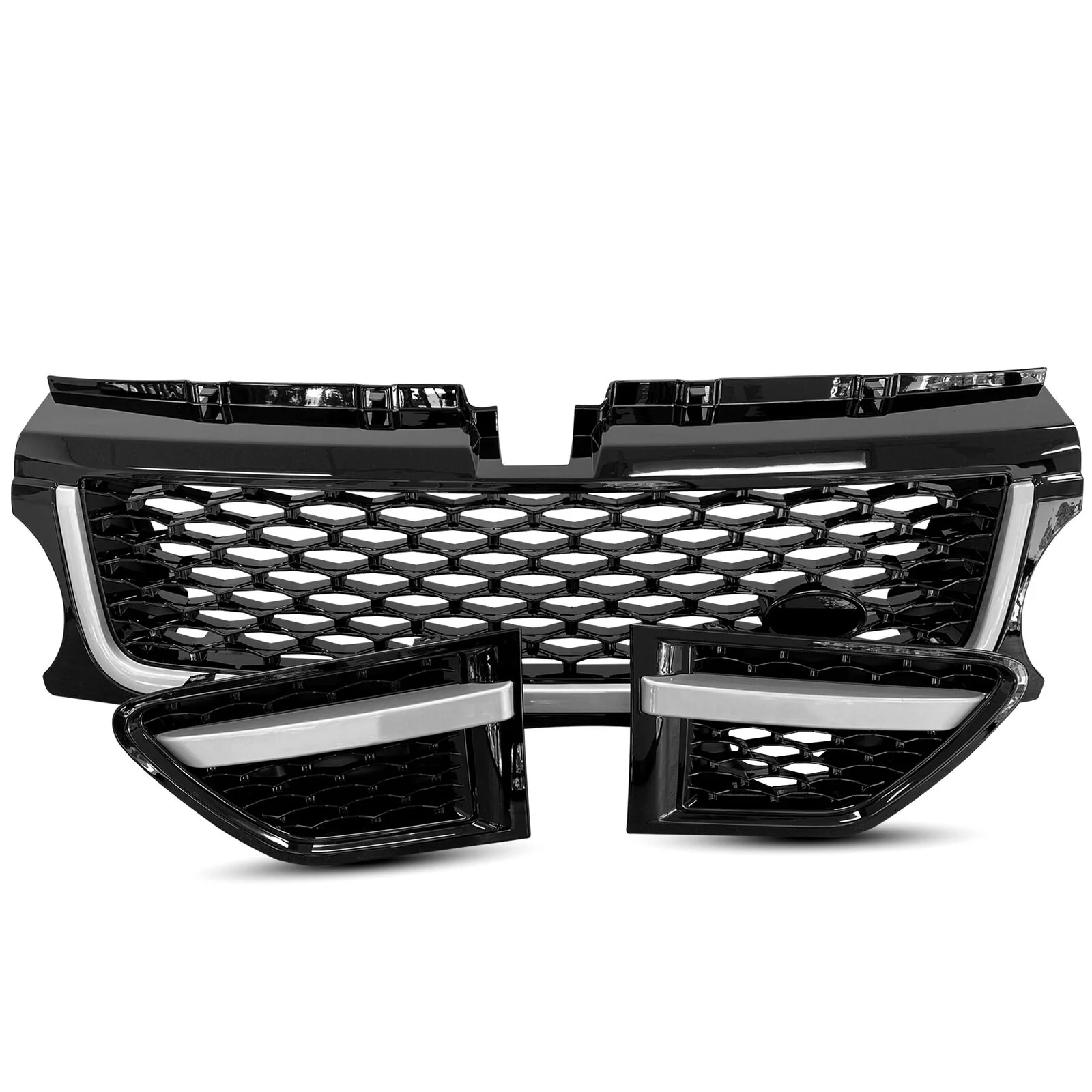 Front Black Upper Grille w/ Air Side Vents For Range Rover Sport L320 2010-2013 - Image 2