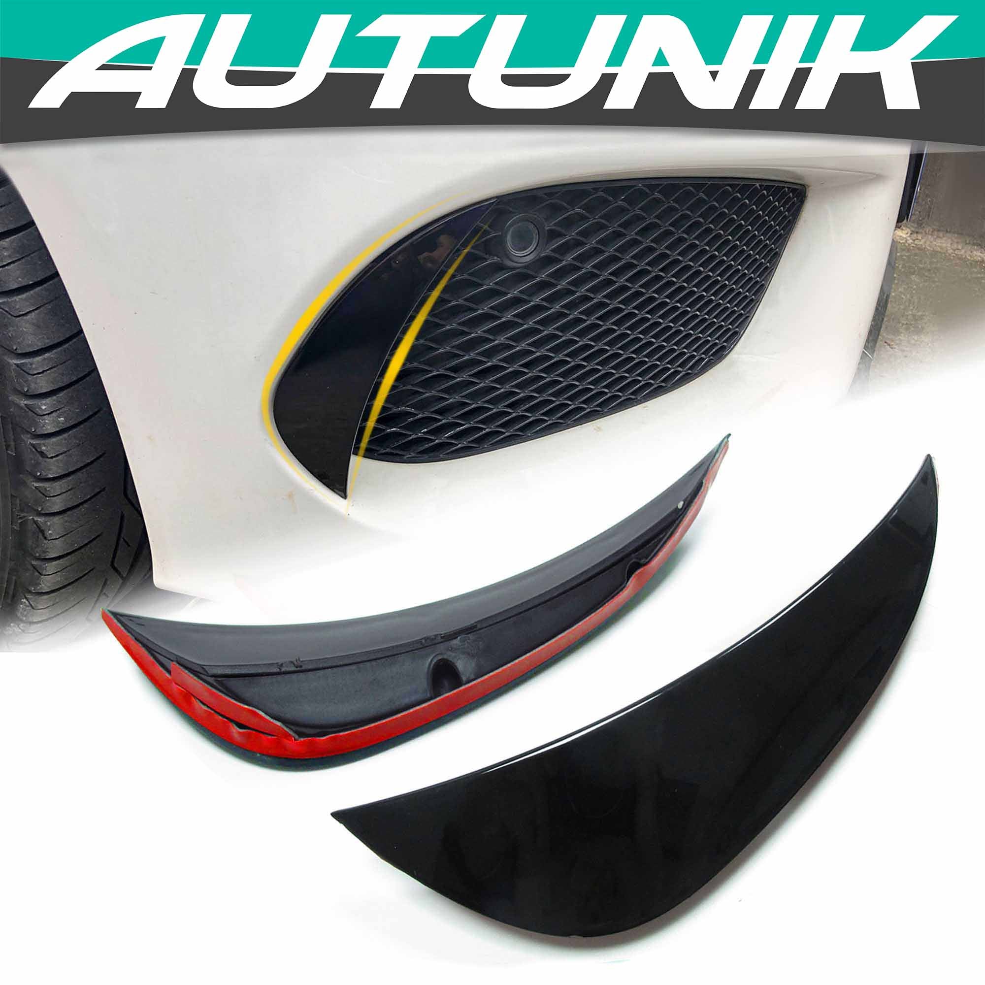 Front Bumper Canards Side Vent Gloss Black Fit For Mercedes C-Class W205 Sedan Coupe AMG Sport 2015-2018 pz11 - Image 10