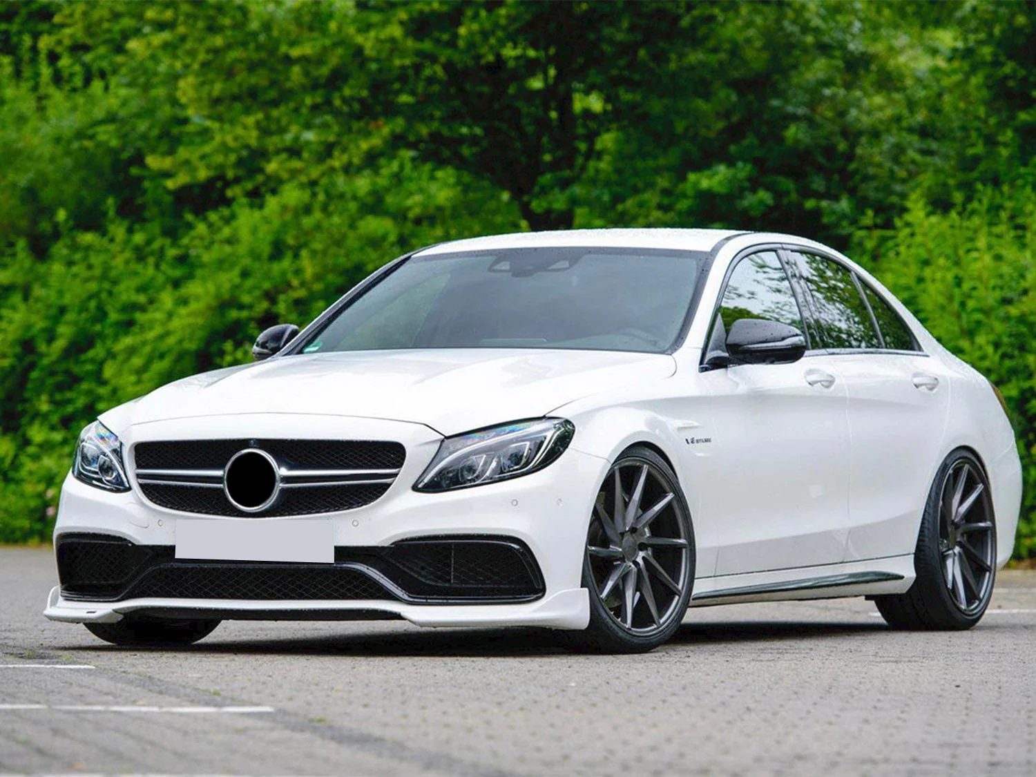 Front Bumper Canards Side Vent Gloss Black Fit For Mercedes C-Class W205 Sedan Coupe AMG Sport 2015-2018 pz11 - Image 11