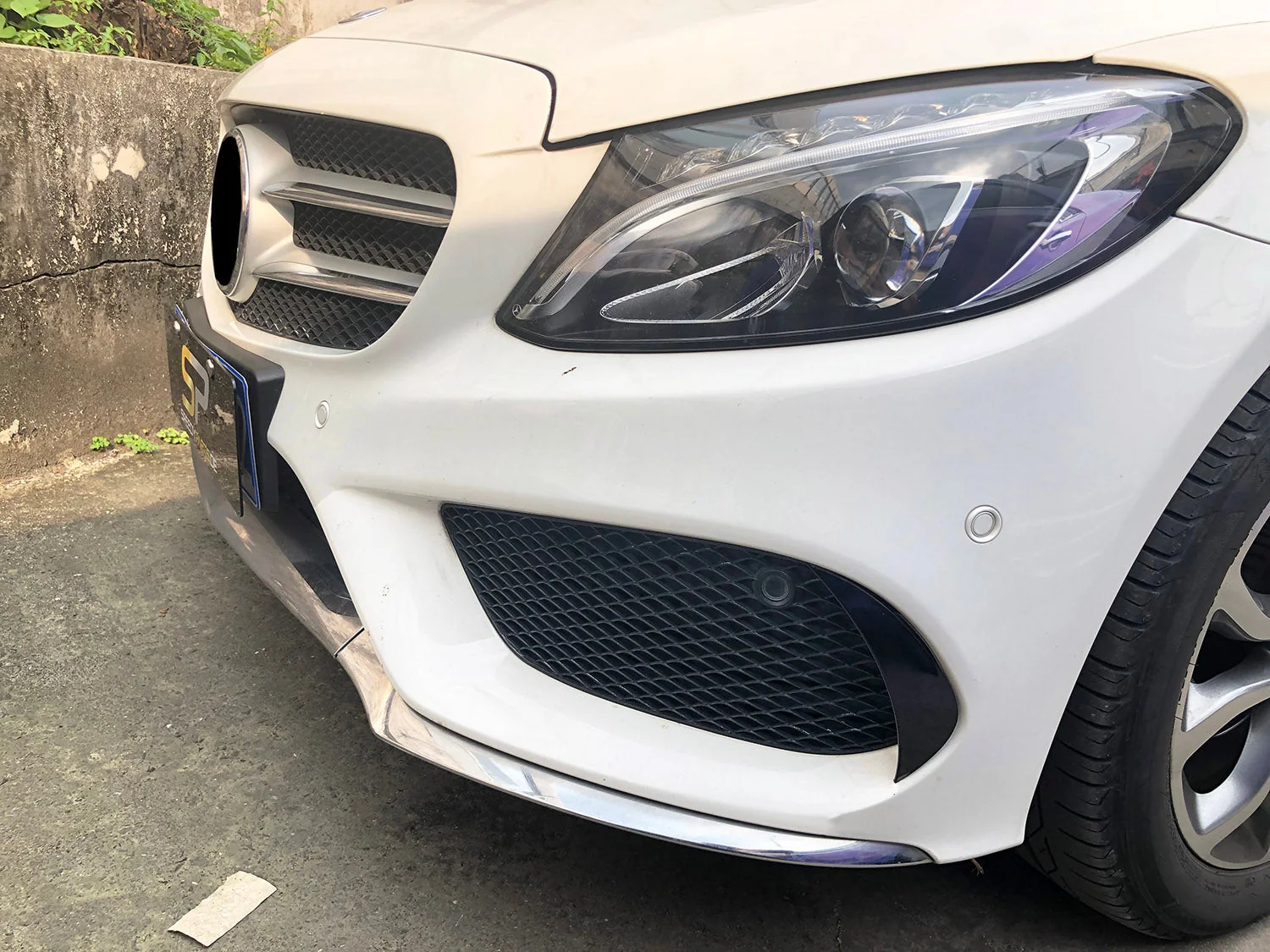 Front Bumper Canards Side Vent Gloss Black Fit For Mercedes C-Class W205 Sedan Coupe AMG Sport 2015-2018 pz11 - Image 3