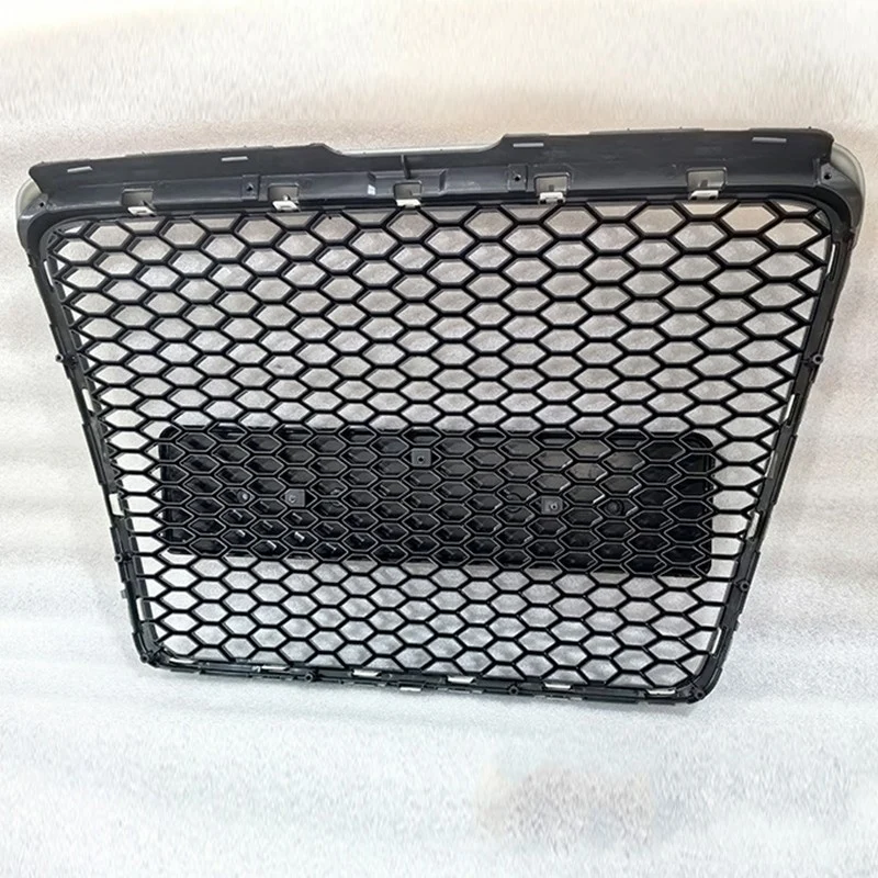 Front Bumper Center Grille Honeycomb Grill Gloss Black For Audi A6 C6 2004-2008 - Image 4