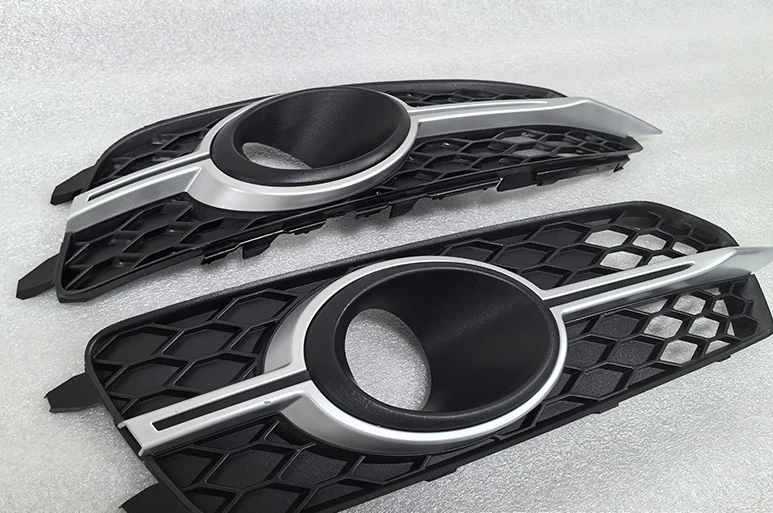 Front Bumper Fog Light Grill Cover w/ Chrome Stripe for Audi A6 C7 S-line S6 2012-2015 - Image 2
