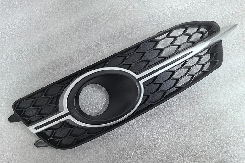 Front Bumper Fog Light Grill Cover w/ Chrome Stripe for Audi A6 C7 S-line S6 2012-2015 - Image 3