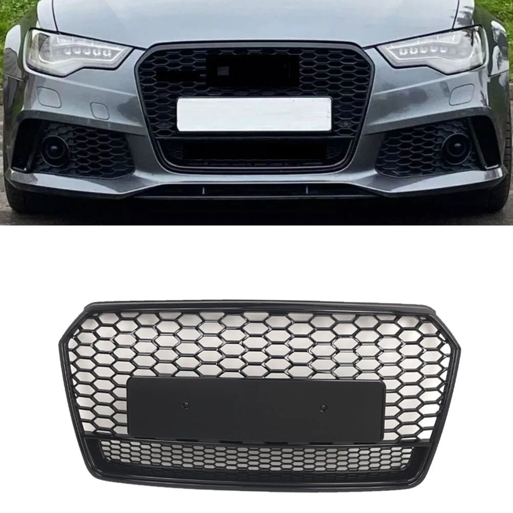 Front Bumper Grille Honeycomb Grill Radiator Protector for Audi A7 S7 2016-2018