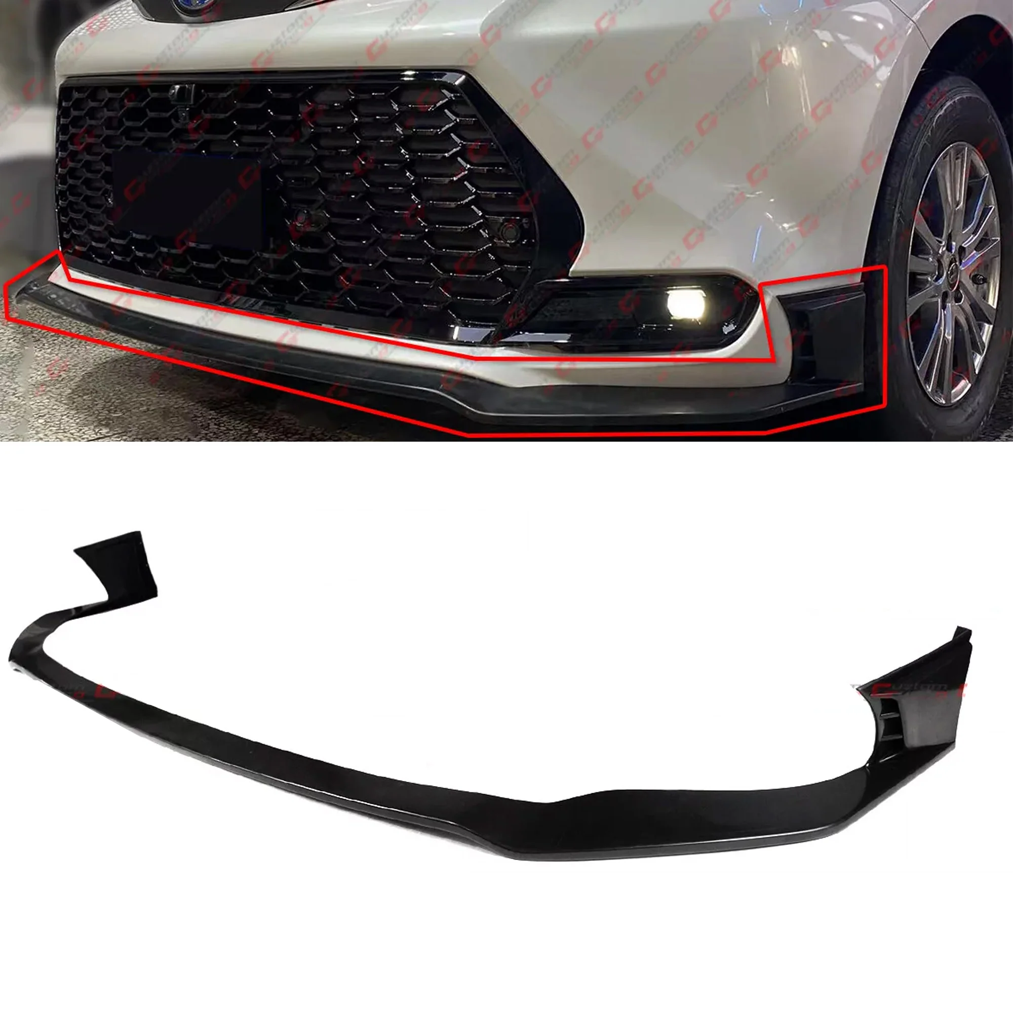 Front Bumper Lip Splitter For 2021-2026 Toyota Sienna XLE LE