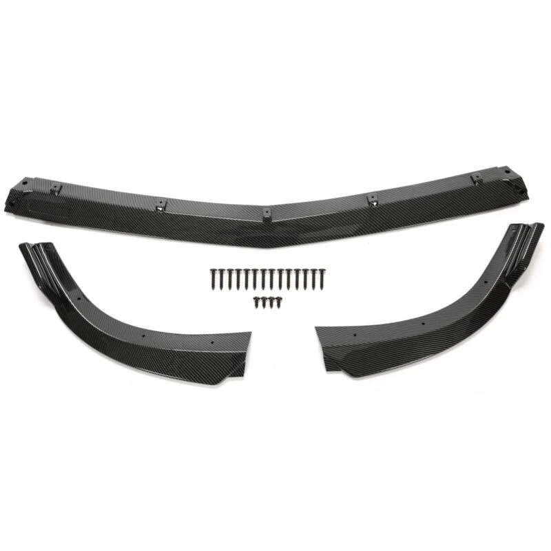 3pcs Carbon Look Front Splitter Lip For Mercedes W204 C250 C300 AMG Bumper 2012-2014 - Image 3