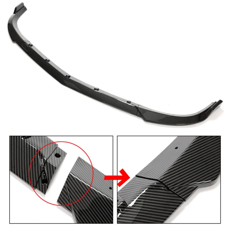 3pcs Carbon Look Front Splitter Lip For Mercedes W204 C250 C300 AMG Bumper 2012-2014 - Image 8