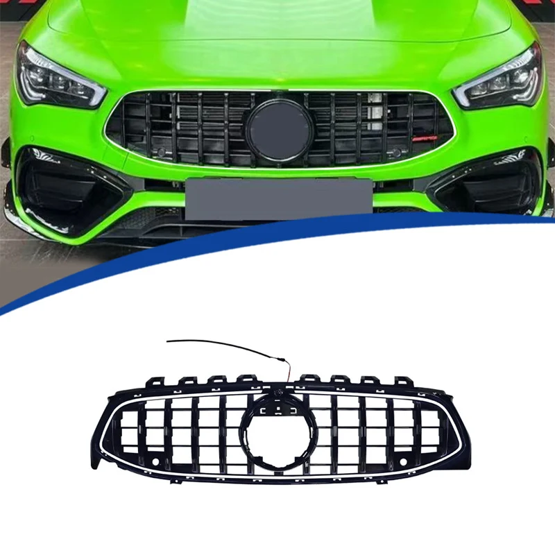 Front Bumper luminous Grille W/LED Light Fit For 2016-2019 Mercedes Benz GLC X253 W253