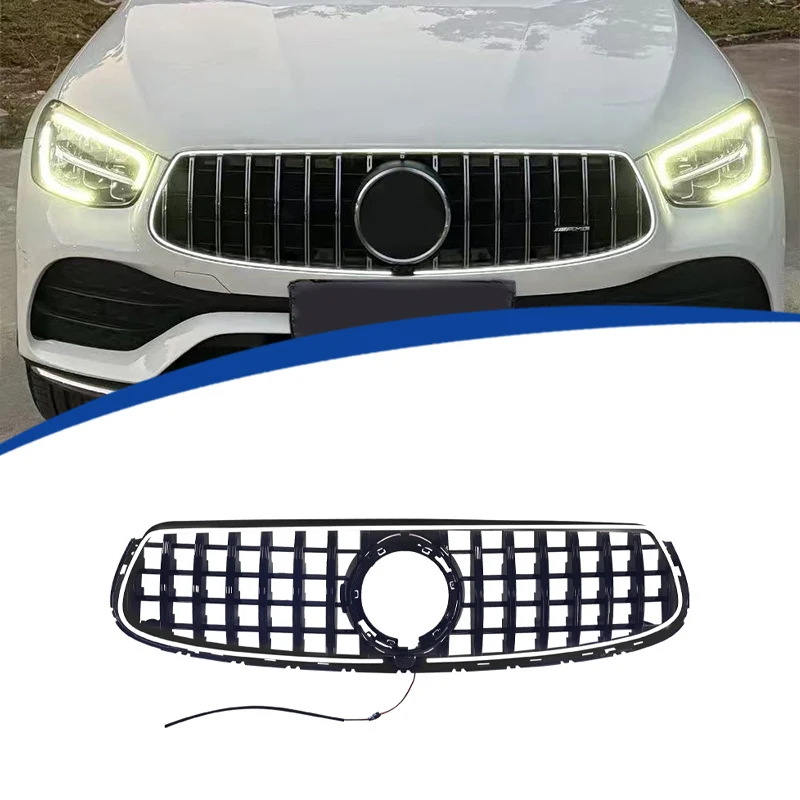 Front Bumper luminous Grille W/LED Light Fit For 2020-2022 Mercedes Benz GLC X253 W253