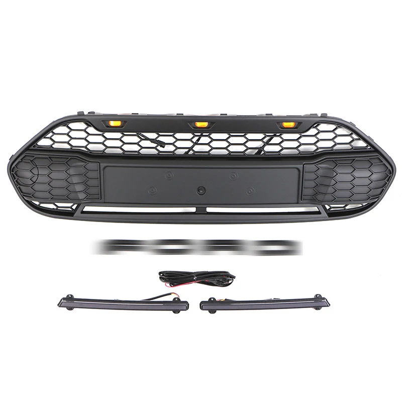 Front Bumper Upper Grille Middle Grids Matt Black for Ford Transit 2014-2018 - Image 2