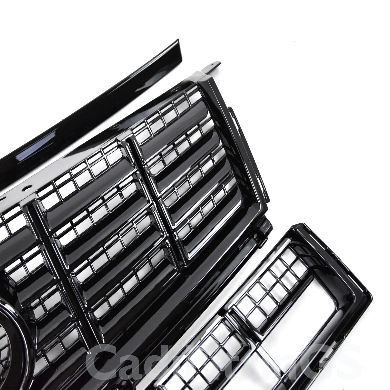 Front Bumper Upper Lower Grille Black 2013-2016 Cadillac SRX - Image 10
