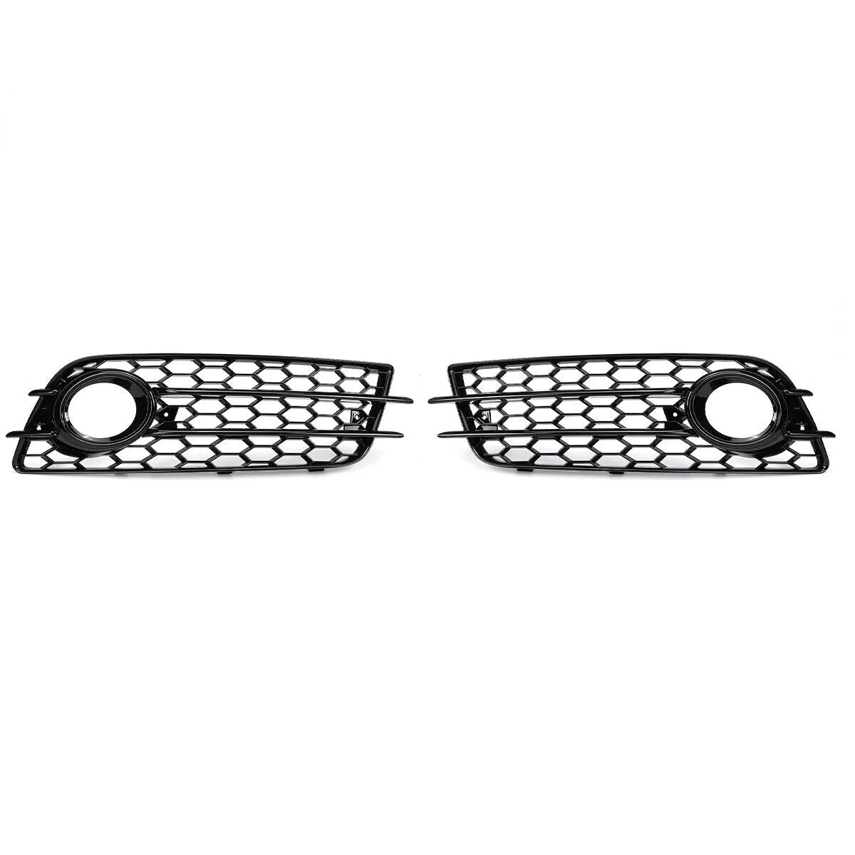 Pair L+R Fit For Audi A4 B8 S-Line S4 Bumper 2009-2012 HONEYCOMB Fog Light Lamp Cover Grille - Image 4