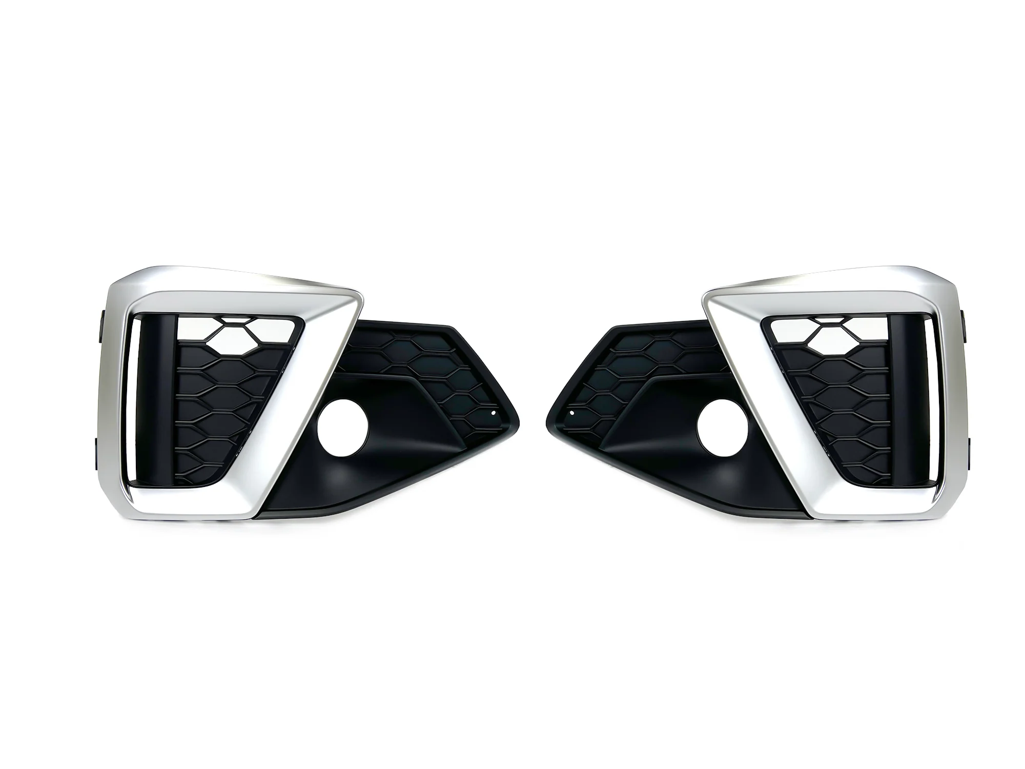 2x Front Lower Bumper Fog Light Grille Covers For 2020-2025 Audi A4 S-Line S4 B9 - Image 4