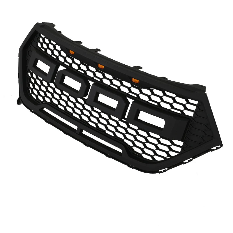 Front Grille Black Bumper Grille Black w/ LED Lights for Ford Edge 2016-2018 - Image 4
