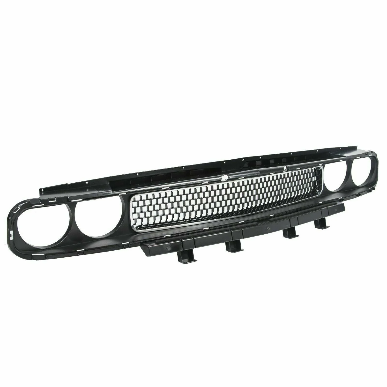 Front Bumper Grille Upper Grill Black w/ Chrome for Dodge Challenger 2008-2014 - Image 3