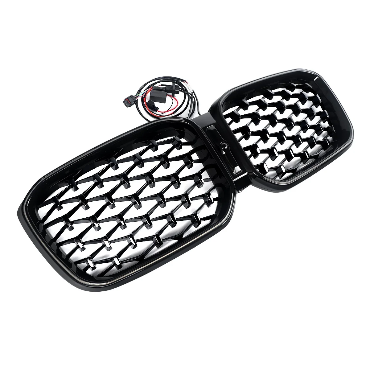 Front Kidney Grille Diamond Grill W/ LED Light For 2022-2024 BMW X3 G01 X4 G02 - Image 3