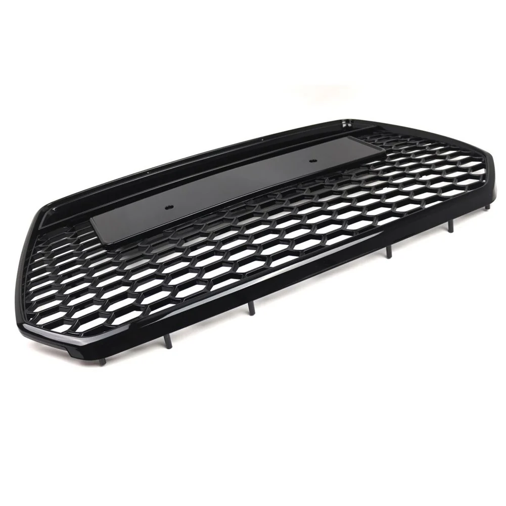 Front Mesh Honeycomb Grille Grill Gloss Black for Audi A6 S6 C7 2016-18 Facelift - Image 5
