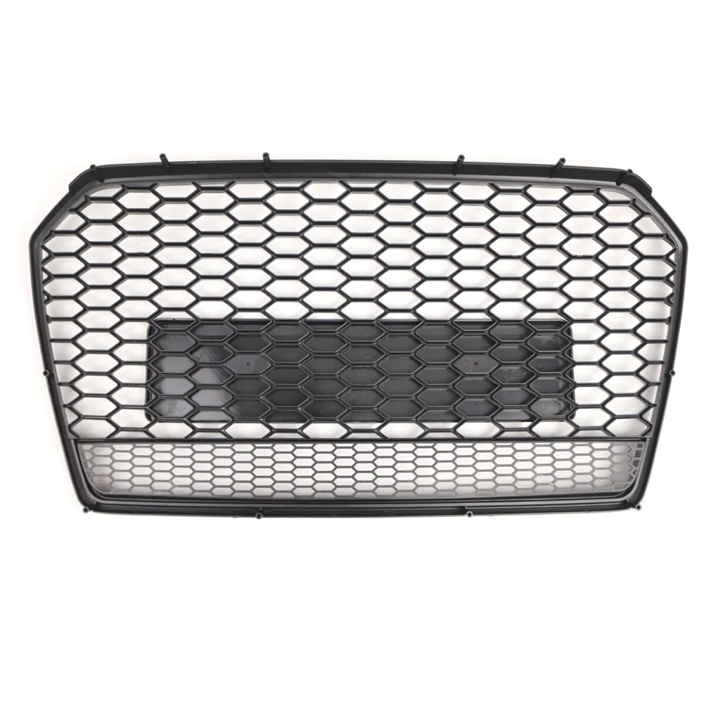 Front Mesh Honeycomb Grille Grill Gloss Black for Audi A6 S6 C7 2016-18 Facelift - Image 6
