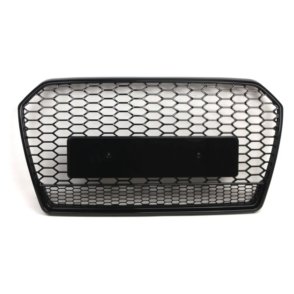 Front Mesh Honeycomb Grille Grill Gloss Black for Audi A6 S6 C7 2016-18 Facelift - Image 7