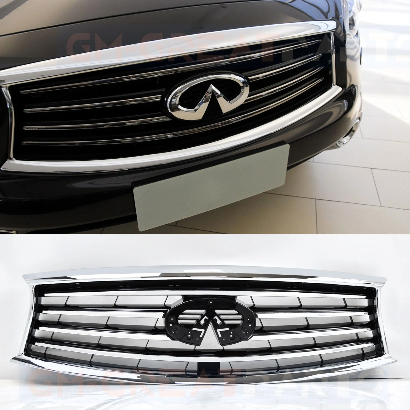 Front Radiator Grille Chrome for 2014-2017 INFINITI QX70 - Image 2