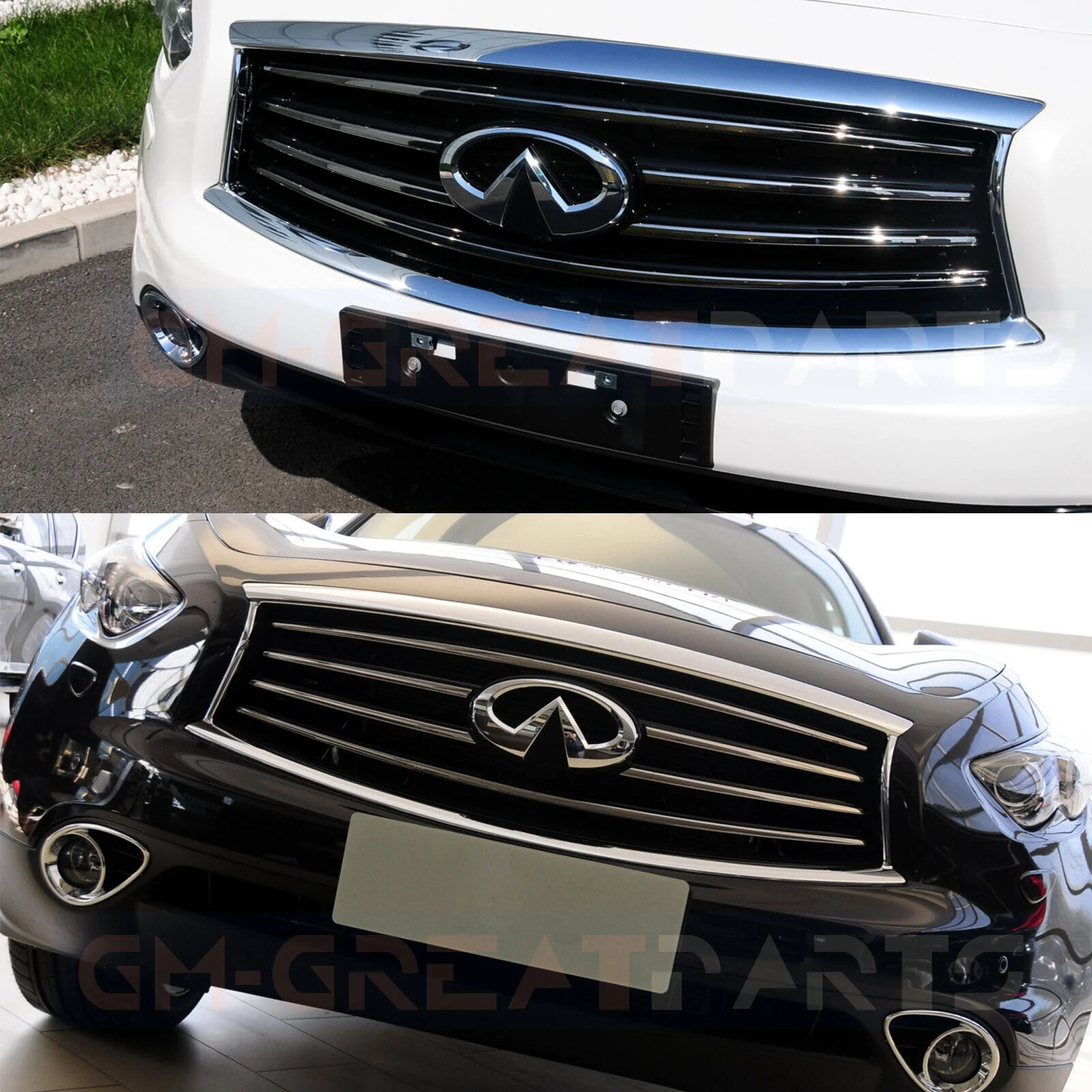 Front Radiator Grille Chrome for 2014-2017 INFINITI QX70 - Image 7