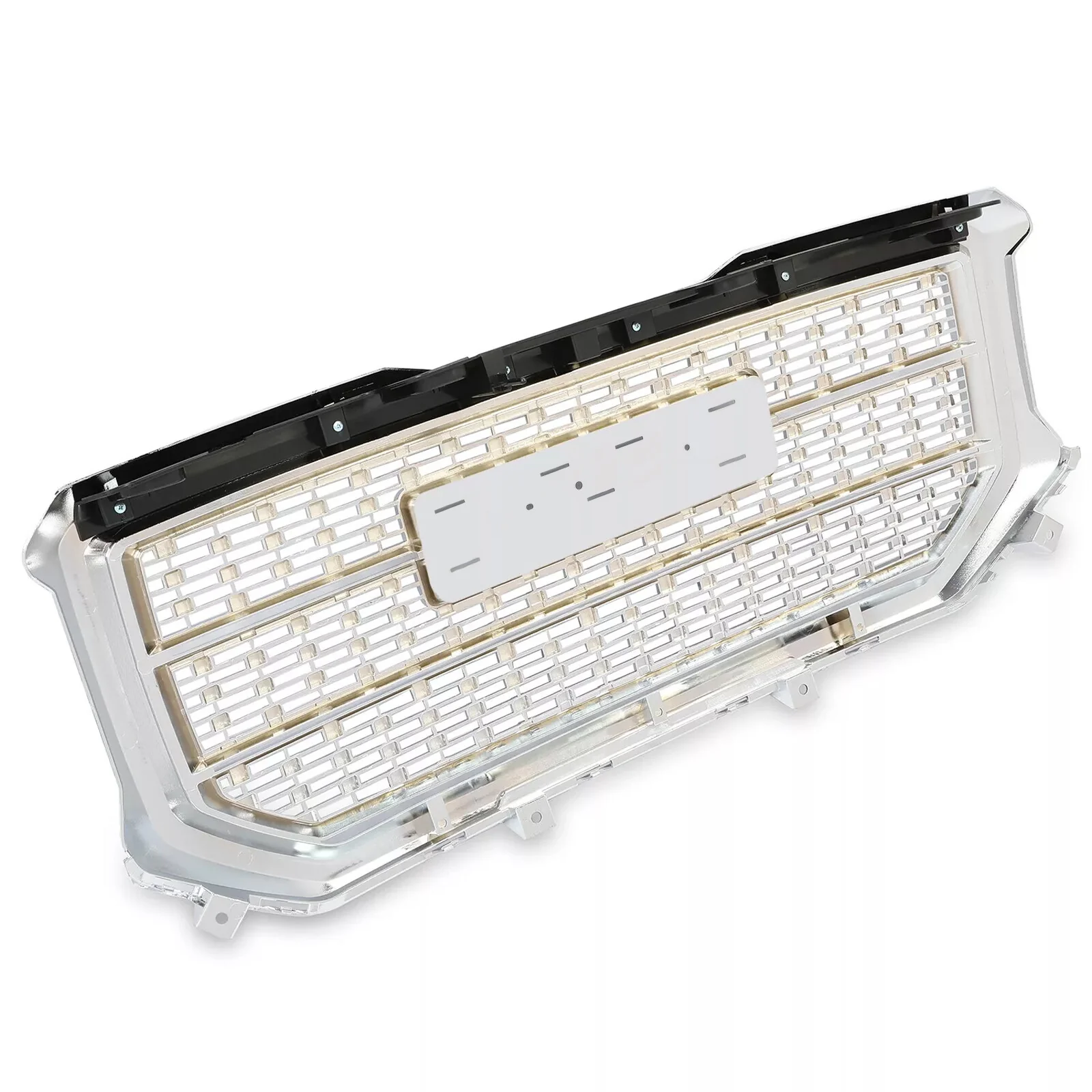 Front Upper Chrome Mesh Grill Fits 2016-2018 GMC Sierra 1500 Grille Denali Style - Image 10