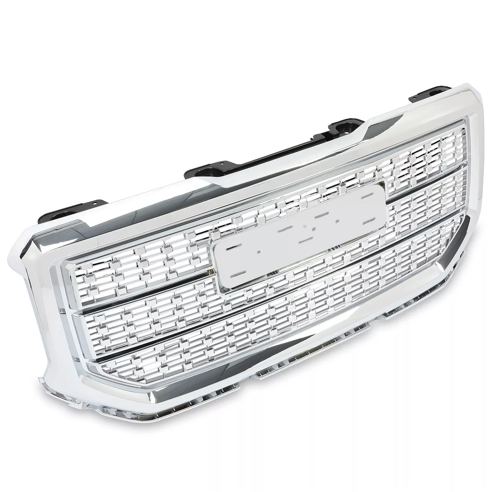 Front Upper Chrome Mesh Grill Fits 2016-2018 GMC Sierra 1500 Grille Denali Style - Image 3