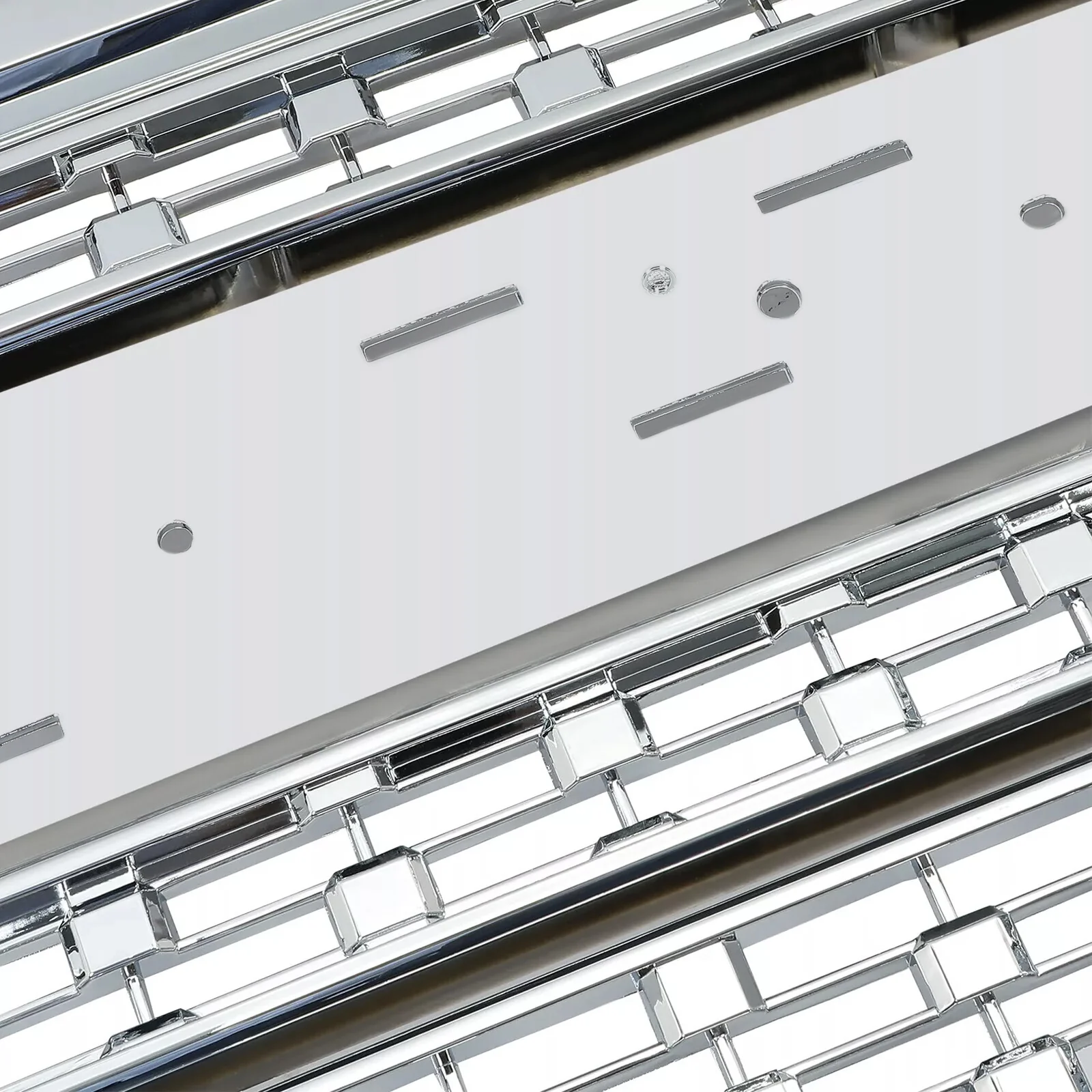 Front Upper Chrome Mesh Grill Fits 2016-2018 GMC Sierra 1500 Grille Denali Style - Image 6