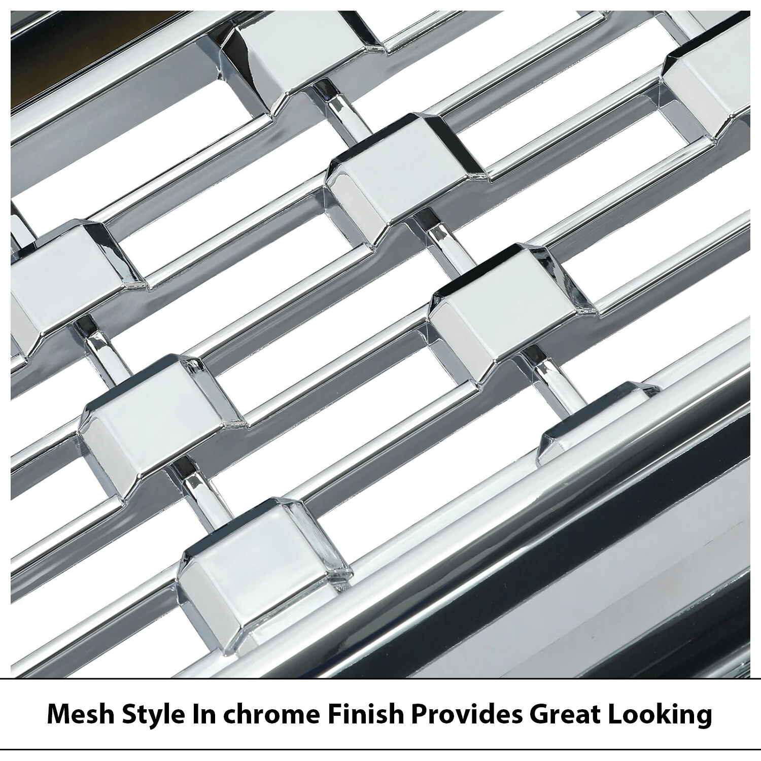 Front Upper Chrome Mesh Grill Fits 2016-2018 GMC Sierra 1500 Grille Denali Style - Image 8