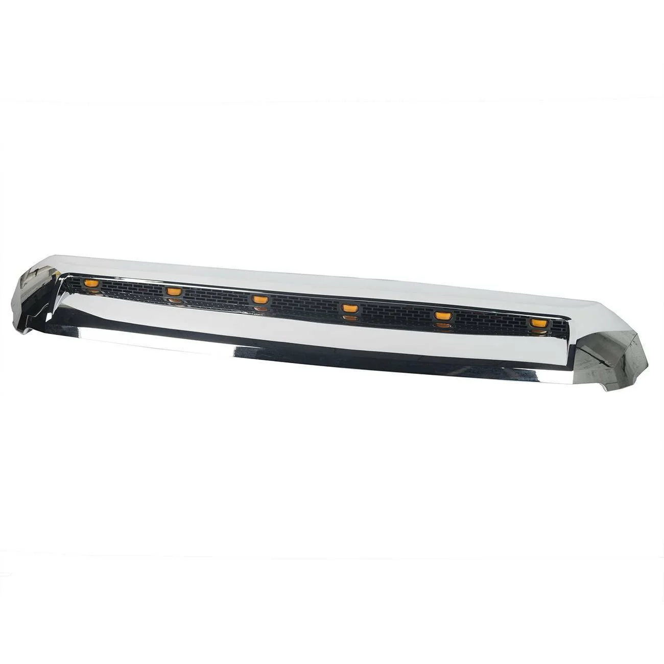 Front Upper Grille Hood Scoop Fits Toyota Tundra 2014-2021 Chrome w/ LED Light - Image 3