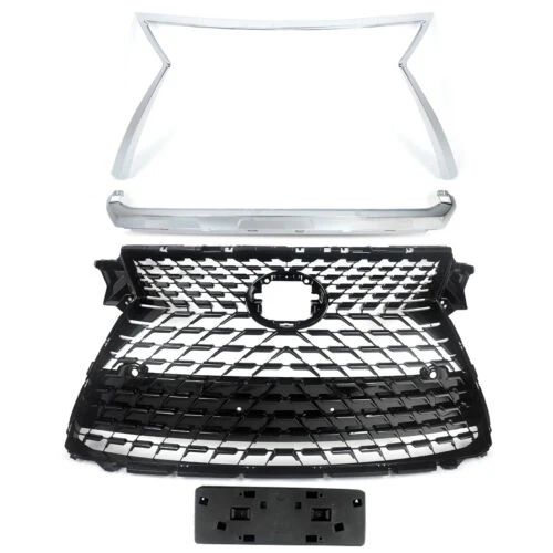 Front Upper Grille Mesh Chrome Black For 2016-2019 Lexus RX350 RX450H Base Sport - Image 14