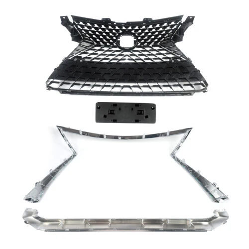 Front Upper Grille Mesh Chrome Black For 2016-2019 Lexus RX350 RX450H Base Sport - Image 9