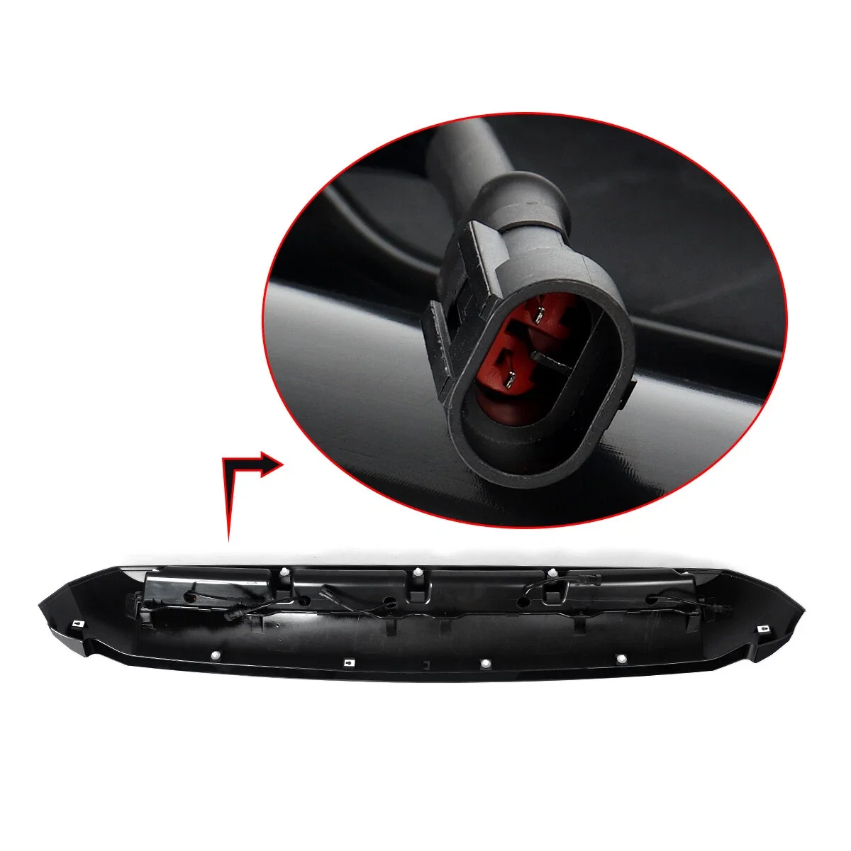 For Toyota Tundra 2014-2021 Front Upper Hood Bulge Molding W/ Lights Gloss Black - Image 6