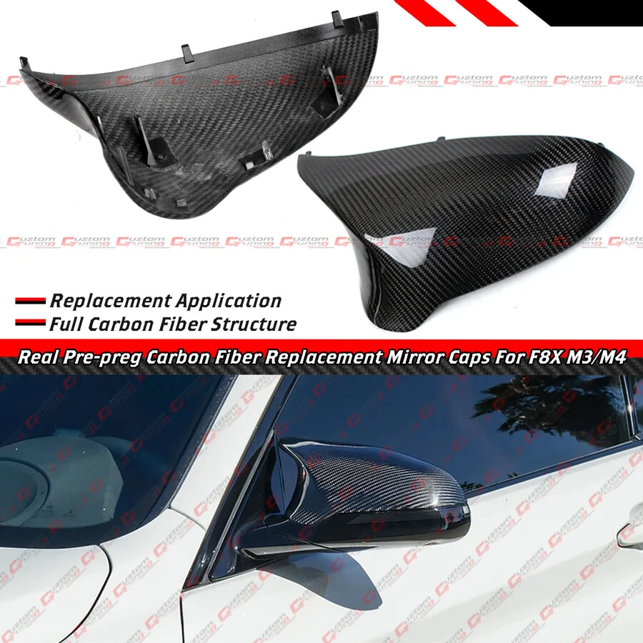 Full Dry Carbon Fiber Replacement Mirror Cover For BMW F80 M3 F82 F83 M4 F87 M2C - Image 2
