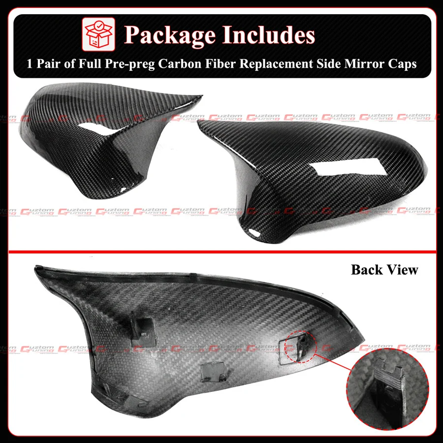 Full Dry Carbon Fiber Replacement Mirror Cover For BMW F80 M3 F82 F83 M4 F87 M2C - Image 3