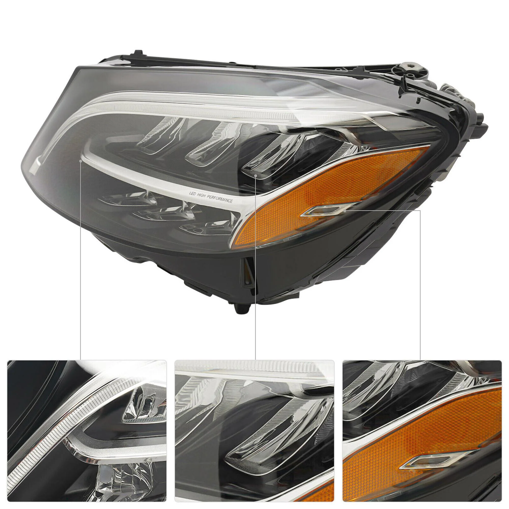 7 Pins LED Headlight For 2019-2021 Mercedes Benz C300 W205 Left Driver Side - Image 4