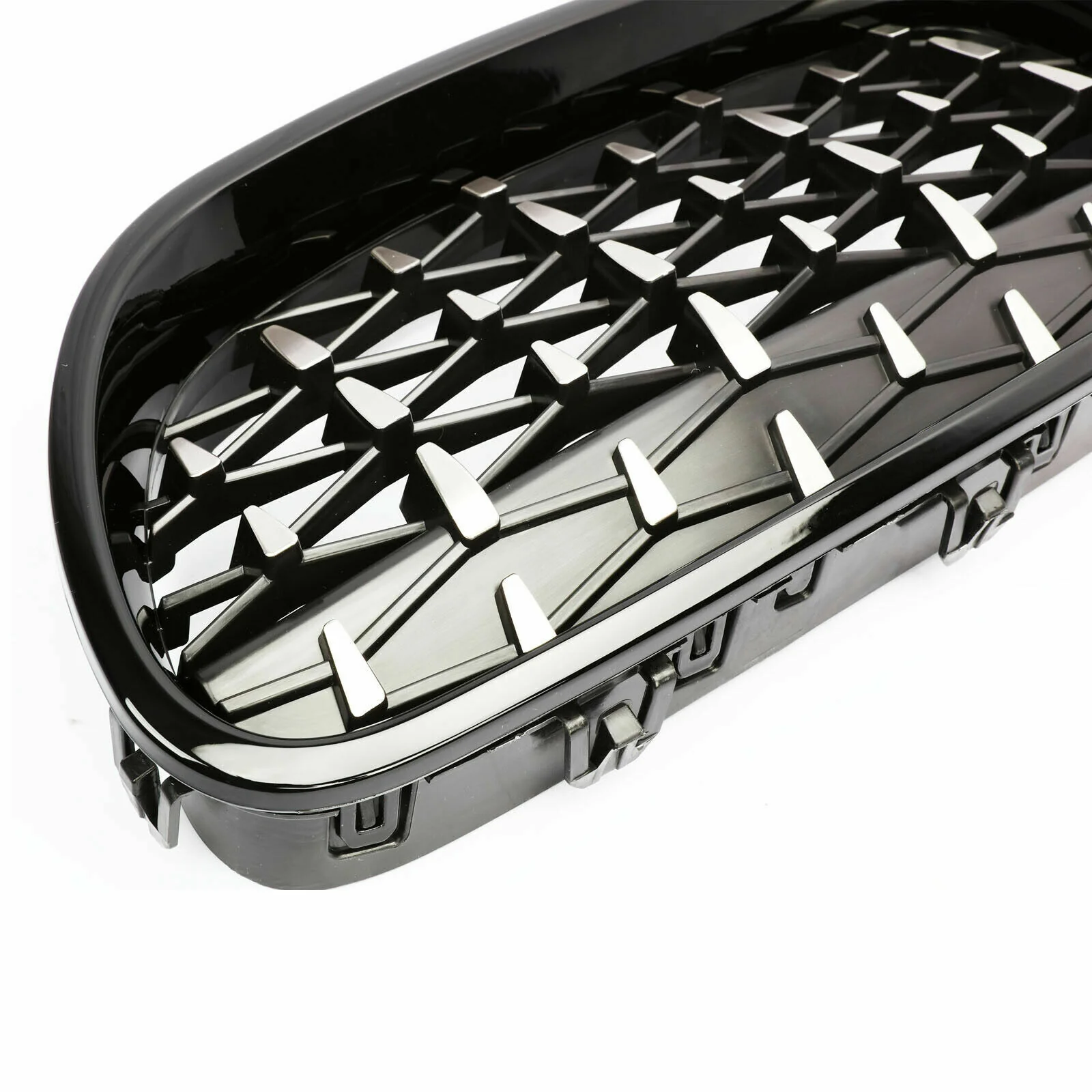 Diamond With Chrome Inner Front Kidney Grille For F10/F11 BMW 5 Series 2010-2016 - Image 3