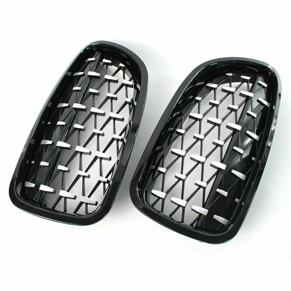 Diamond With Chrome Inner Front Kidney Grille For F10/F11 BMW 5 Series 2010-2016 - Image 4