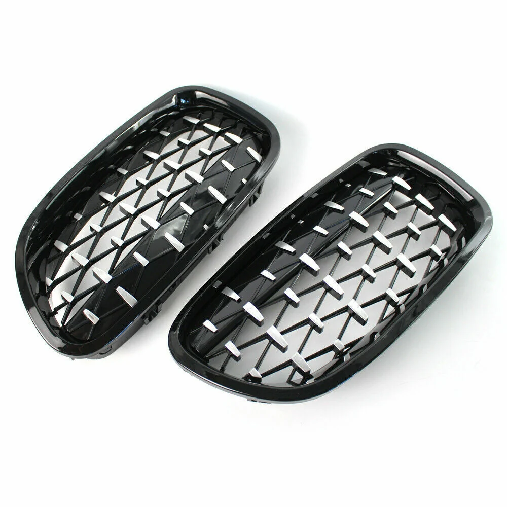 Diamond With Chrome Inner Front Kidney Grille For F10/F11 BMW 5 Series 2010-2016 - Image 5