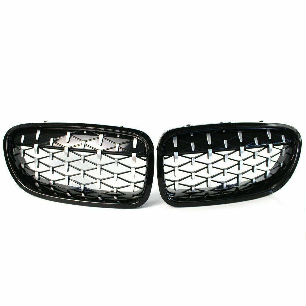 Diamond With Chrome Inner Front Kidney Grille For F10/F11 BMW 5 Series 2010-2016 - Image 8