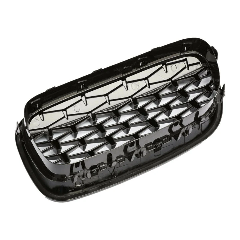 Gloss Black + Silver Diamond Front Kidney Grill for BMW 5-Series F10 Sedan 528i 535i 550i 2010-2016 - Image 7