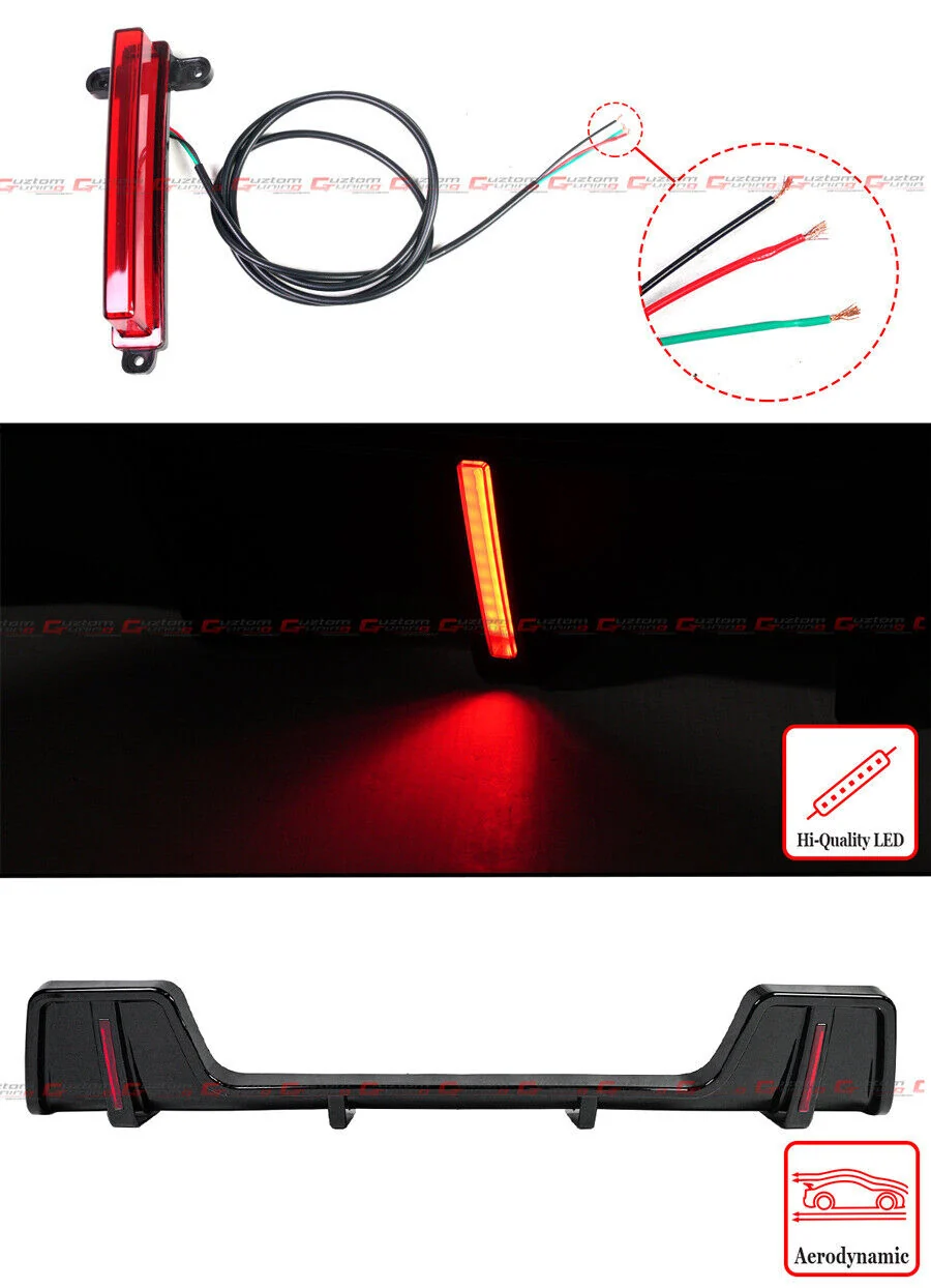 Gloss Black Dual LED Rear Bumper Diffuser For 2020-2024 Land Rover Defender - Image 3