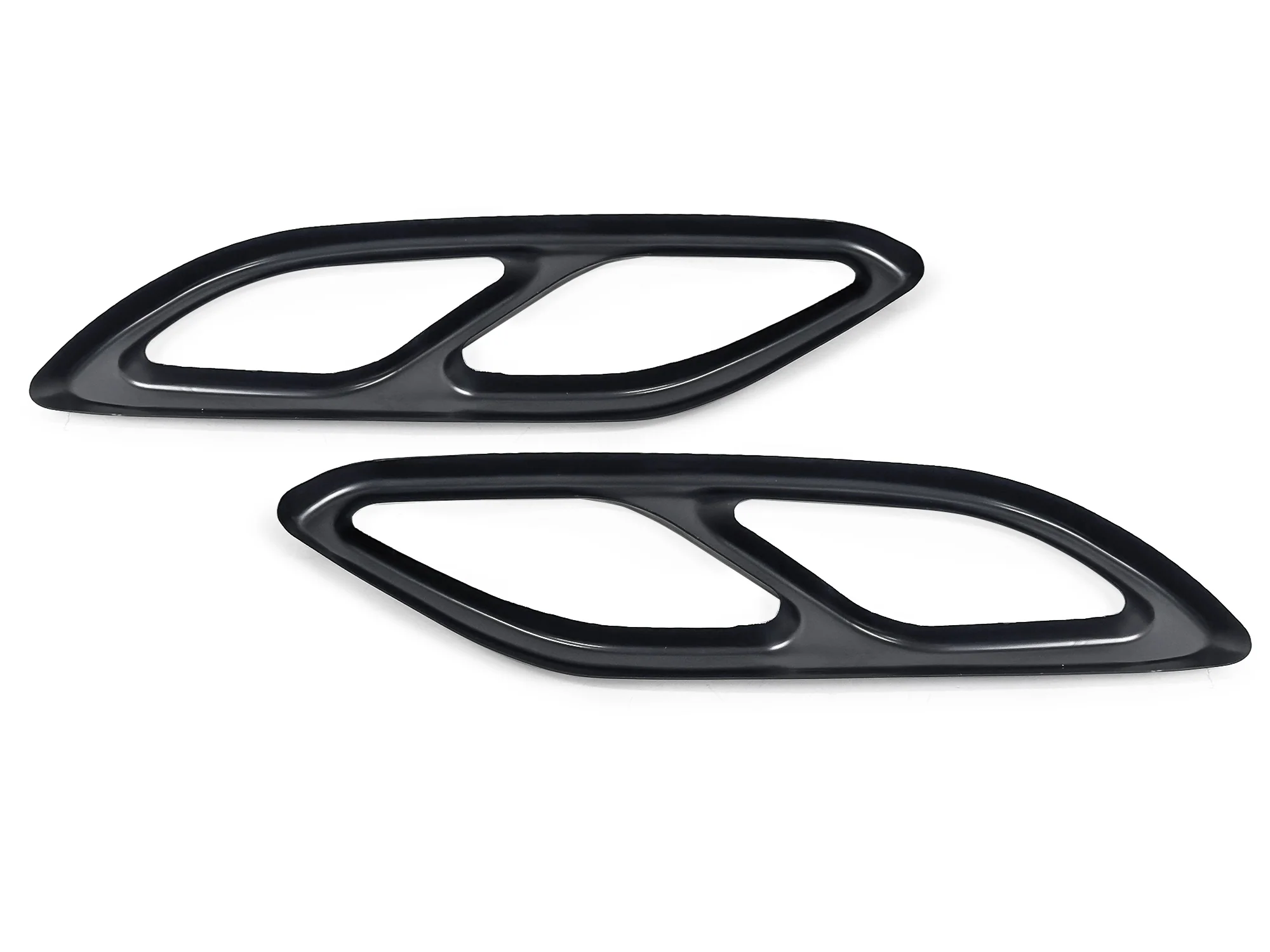 Gloss Black Exhaust Tip Covers Trim Fit Mercedes W205 C-Class W213 E-Class X253 GLC AMG Line - Image 9